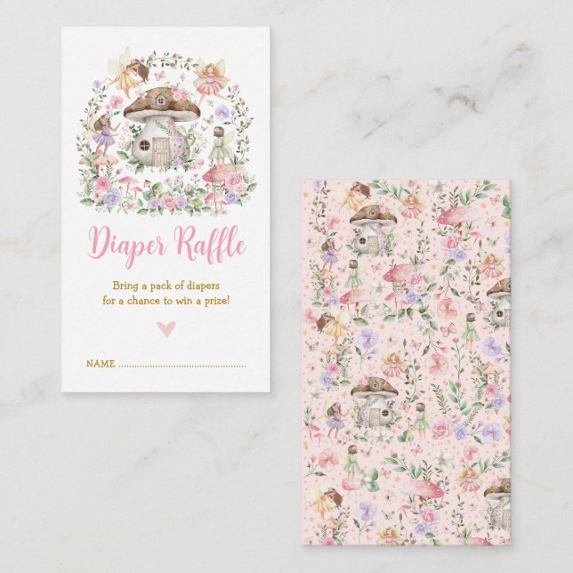 Carte D'accompagnement Flore de printemps Fée Enchantée Raffin de couche  (Devant / Derrière)