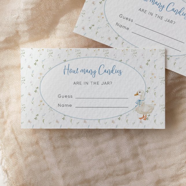 Carte D'accompagnement Flore d'oie sotte Combien de Baby showers de bonbo (Créateur téléchargé)