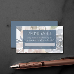 Carte D'accompagnement Flore poussiéreux Baby shower fumé Raffle de cou