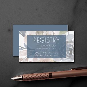 Carte D'accompagnement Flore poussiéreux Registre Smoky Blue Pastel Sof
