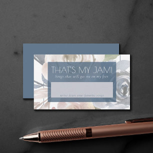 Carte D'accompagnement Flore poussiéreux   Smoky Blue Pastel Rose demande