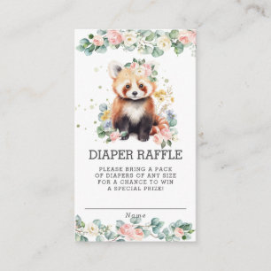 Carte D'accompagnement Flore Vert Rouge Panda Baby Déchets Raffle