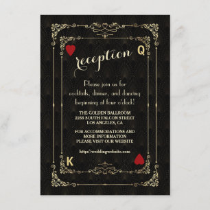 Carte D'accompagnement Floury Gold Art Deco Casino Détails sur le Mariage