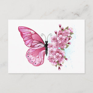 Carte D'accompagnement Flower Butterfly