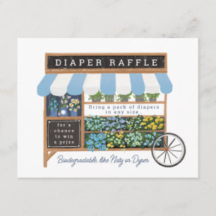 Carte D'accompagnement Flower Cart Farmers Market Baby Blue Diaper Raffle