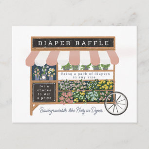 Carte D'accompagnement Flower Cart Farmers Market Pink Baby Diaper Raffle