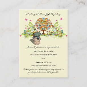 Carte D'accompagnement Flower Tree Wishing Well, site Web & Registre de c