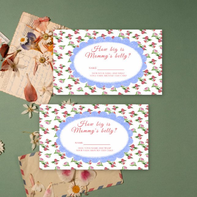 Carte D'accompagnement Flowers baby shower - How big is mommy's belly (Créateur téléchargé)