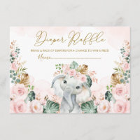 Flush Tropical Boho Elephant Baby Diaper Raffle