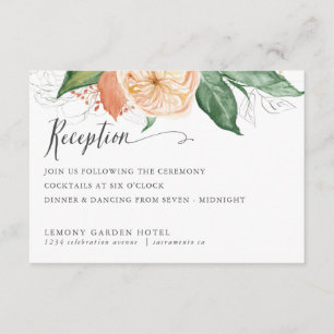 Carte D'accompagnement Foliage fin été Green Chic RÉCEPTION DE MARIAGE