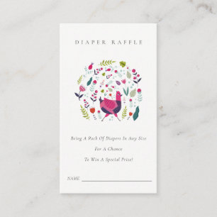 Carte D'accompagnement Folk Farm Floral Birdie Déchets Baby shower de raf