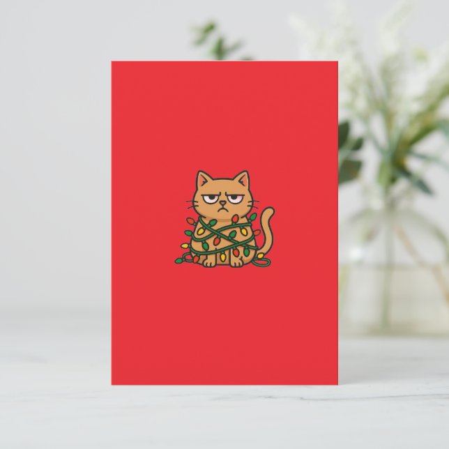 Carte D'accompagnement Fond Rouge Esthétique | Design Minimaliste (Debout devant)