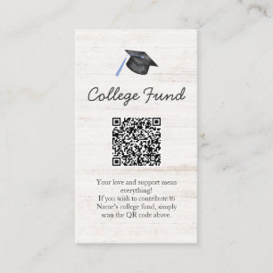 Carte D'accompagnement Fonds de bourse universitaire rustique Code QR de
