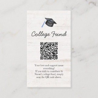 Carte D'accompagnement Fonds de bourse universitaire rustique Code QR de