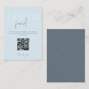 Carte D'accompagnement Fonds de couches bleues modernes Baby shower QR Co