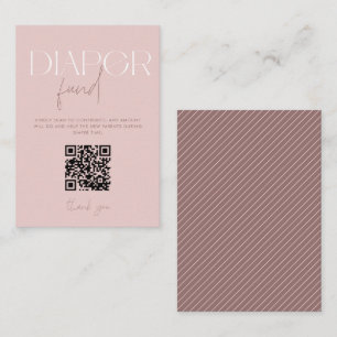 Carte D'accompagnement Fonds de couches roses moderne Baby shower QR Code