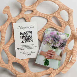 Carte D'accompagnement Fonds Lune De Miel Avec Code QR Et Photo