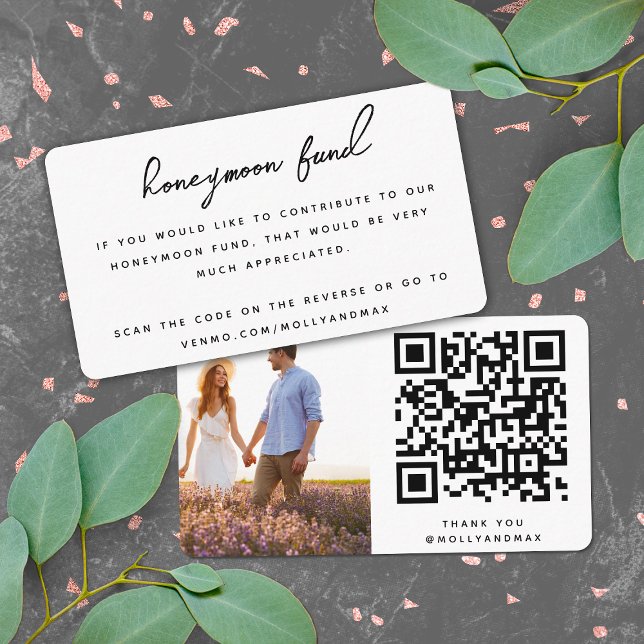 Carte D'accompagnement Fonds Lune de Miel Code QR Registre Mariage numéri (Créateur téléchargé)