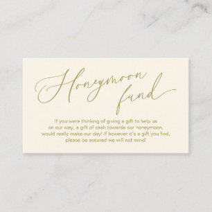 Carte D'accompagnement Fonds mariage Lune de Miel, Cadeaux en Espèces bie