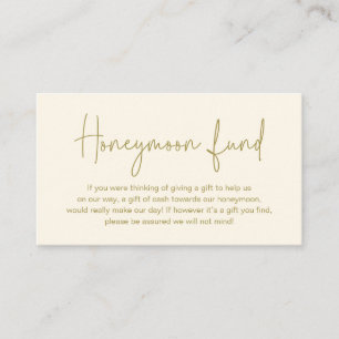 Carte D'accompagnement Fonds mariage Lune de Miel, Cadeaux en Espèces bie