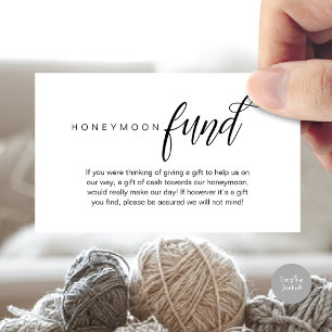 Carte D'accompagnement Fonds mariage Lune de Miel, Souhait, Espèces, Clas