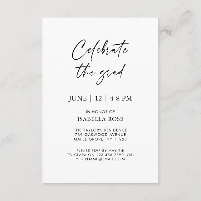 Carte D'accompagnement Fonds minimaliste d'études collégiales Registre de (Devant)