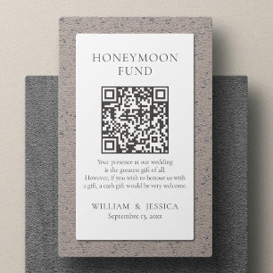 Carte D'accompagnement Fonds minimaliste pour lune de miel avec code QR