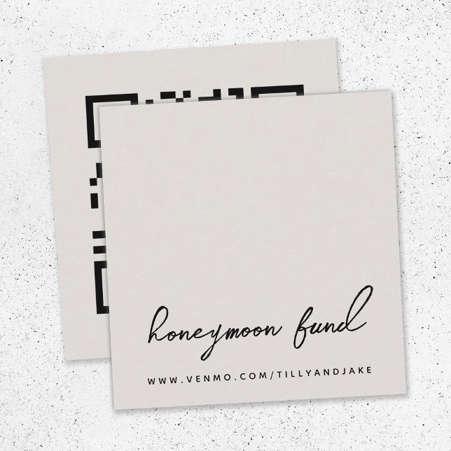 Carte D'accompagnement Fonds pour lune de miel | Code QR du registre Mari (Créateur téléchargé)