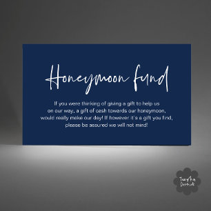 Carte D'accompagnement Fonds pour lune de miel mariage, Cadeaux de mariag