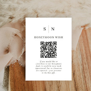 Carte D'accompagnement Fonds pour lune de miel Registre de code QR noir