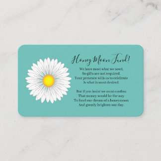 Carte D'accompagnement Fonds turquoise Pretty Little Daisy Honeymoon