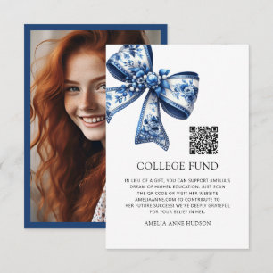 Carte D'accompagnement Fonds Universitaire Photo Fleur Bleue Tendance Élé