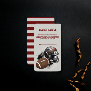 Carte D'accompagnement Football américain Baby shower rouge et noir