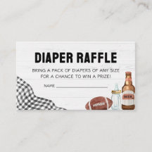 Football Baby Shower Diaper Raffle