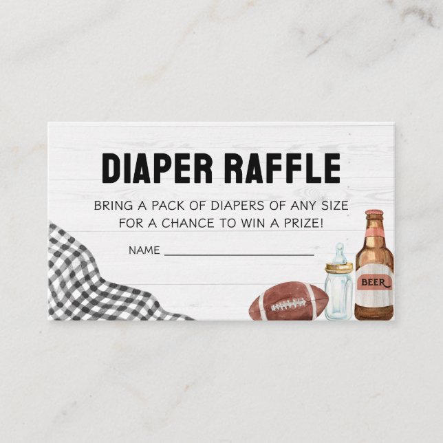 Carte D'accompagnement Football Baby Shower Diaper Raffle (Devant)