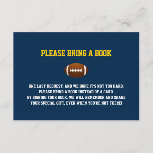 Carte D'accompagnement FOOTBALL Jaune Bleu Apportez un baby shower LIVRE