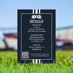 Carte D'accompagnement Football Match Sports Détails du Mariage QR Code