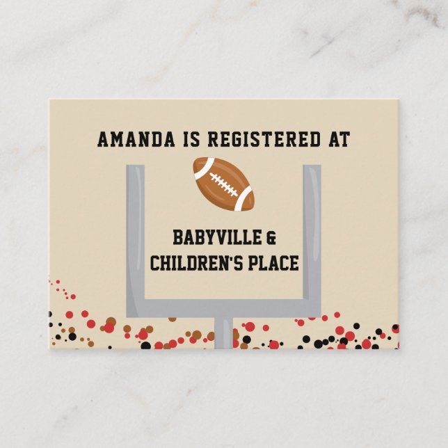 Carte D'accompagnement Football Thème Baby Boy Douche Cadeau Registre (Devant)