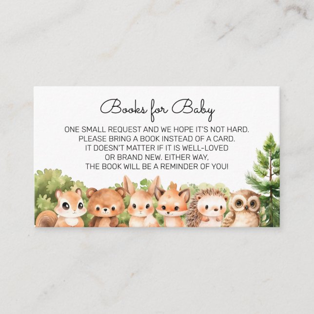 Carte D'accompagnement Forest Animals Baby Boy Douche Demande de réservat (Devant)