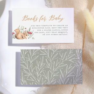 Carte D'accompagnement Forest Animaux Livres Vintage Baby shower Pour Béb