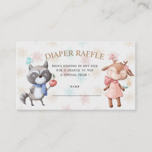 Carte D'accompagnement forêt amis diaper tombole ticket boîtier