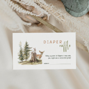 Carte D'accompagnement Forêt Bois Animaux Baby shower Déchets Raffle