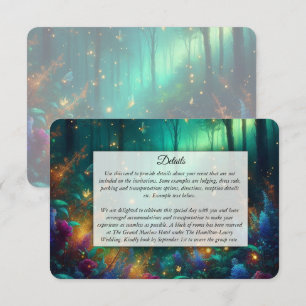 Carte D'accompagnement Forêt Enchantée de Mariage aux Joyaux Radieux