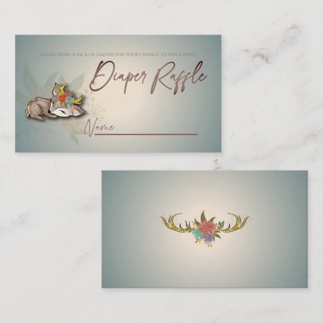 Carte D'accompagnement Forêt Magique Bois Oh Bébé Cerfs Animaux Jeux (Devant / Derrière)