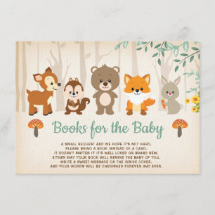 Carte D'accompagnement Forêt rustique Bébé Animaux Apportez un livre