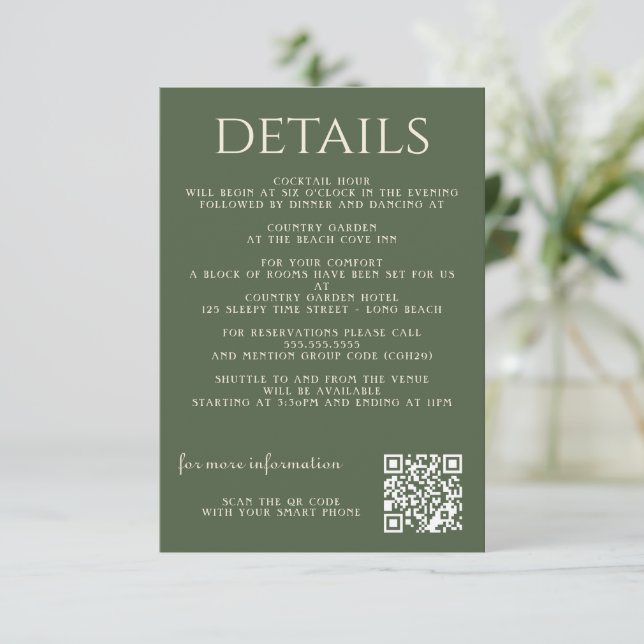 Carte D'accompagnement Forêt vintage enchantée (Debout devant)