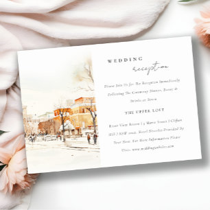 Carte D'accompagnement Forgo North Dakota City Scape Mariage Réception