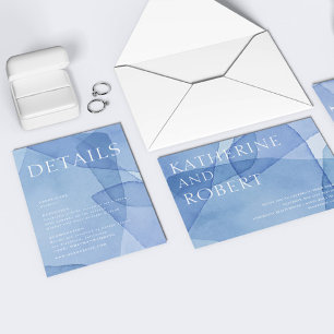 Carte D'accompagnement Formes d'aquarelle moderne Détails du Mariage