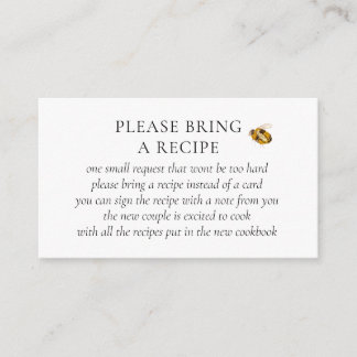 Carte D'accompagnement Found Her Honey Bee Bridal Shower Recipe Request