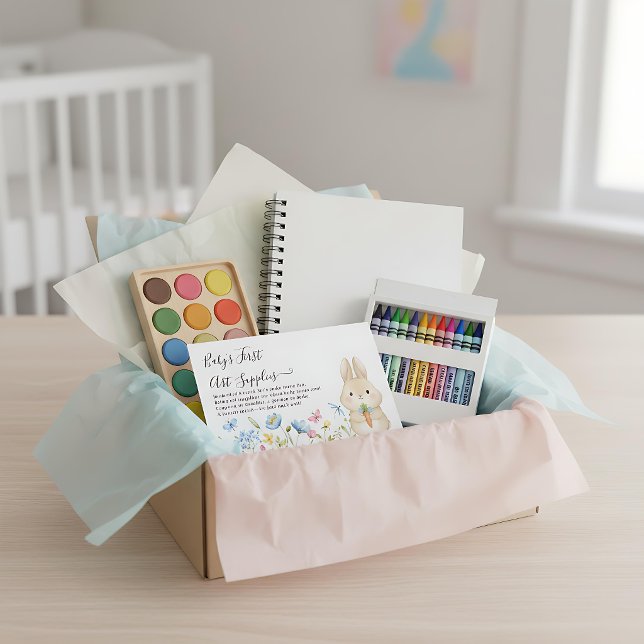 Carte D'accompagnement Fournitures d'art pour bébé Lapin de conte de fées (Créateur téléchargé)